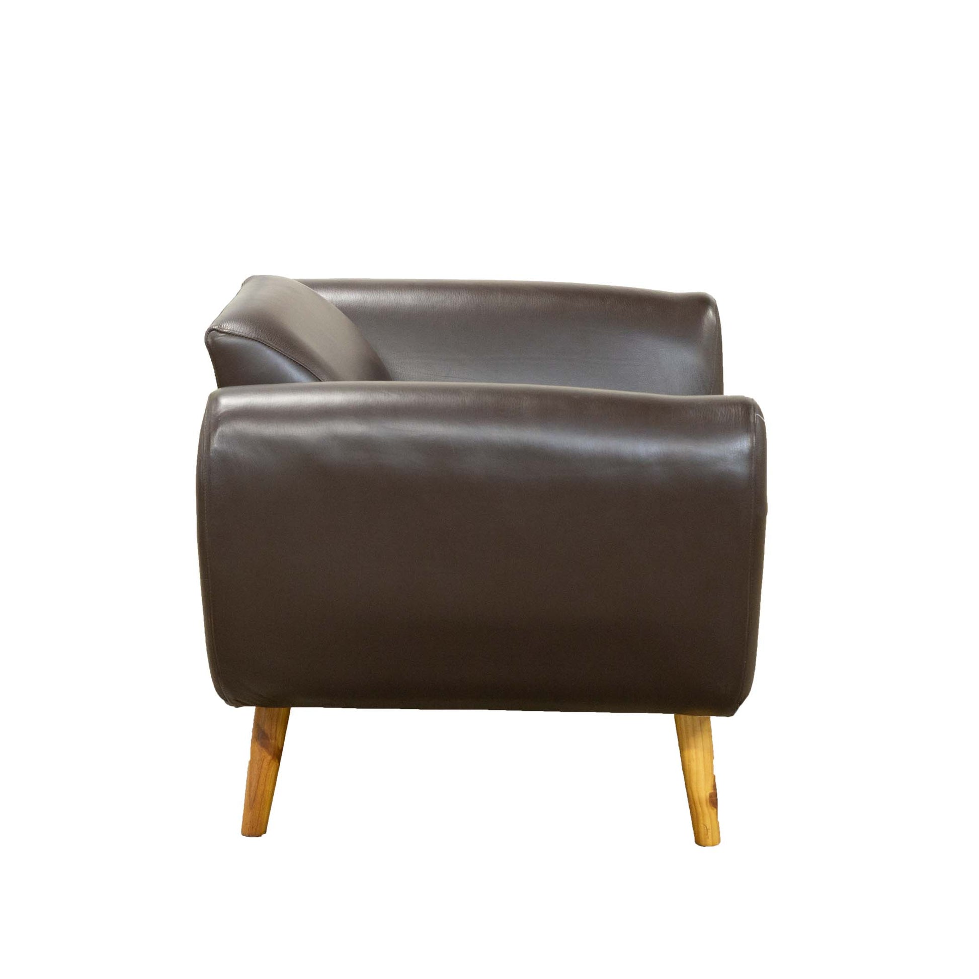 Oslo 1 Seater Leather Armchair Black Side View