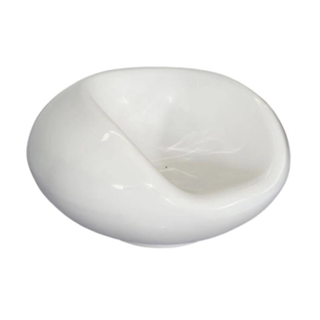 A pebble shaped chair on a white background