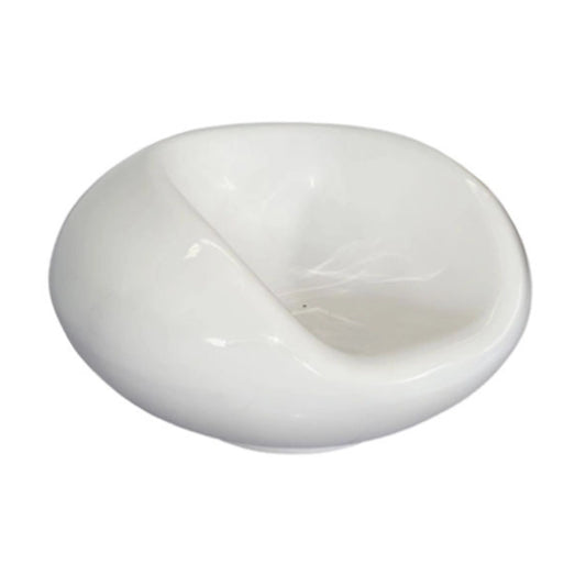 A pebble shaped chair on a white background