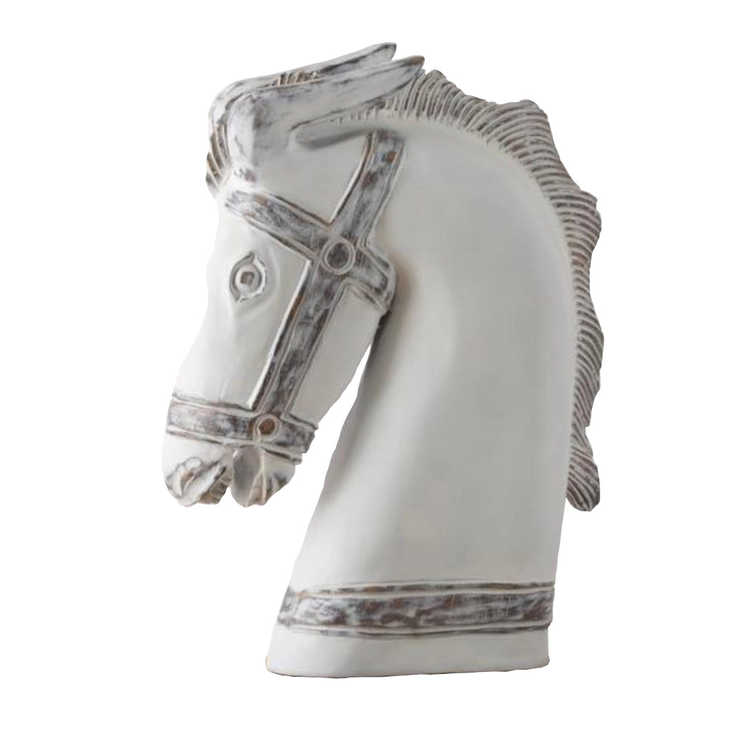 A Polyresin crafted ornament in the shape and figure of a Horse Head