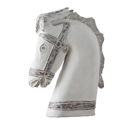 A Polyresin crafted ornament in the shape and figure of a Horse Head