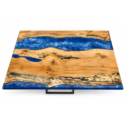 A coffee table with a river image on a white background