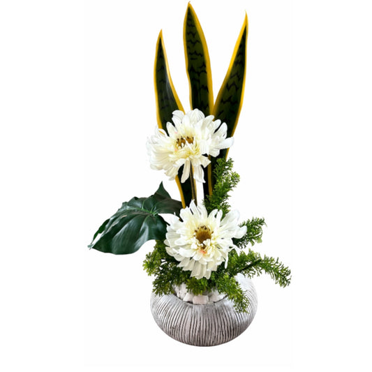 Flowers in a vase on a white background