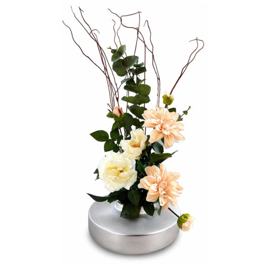 Flowers in a vase on a white background