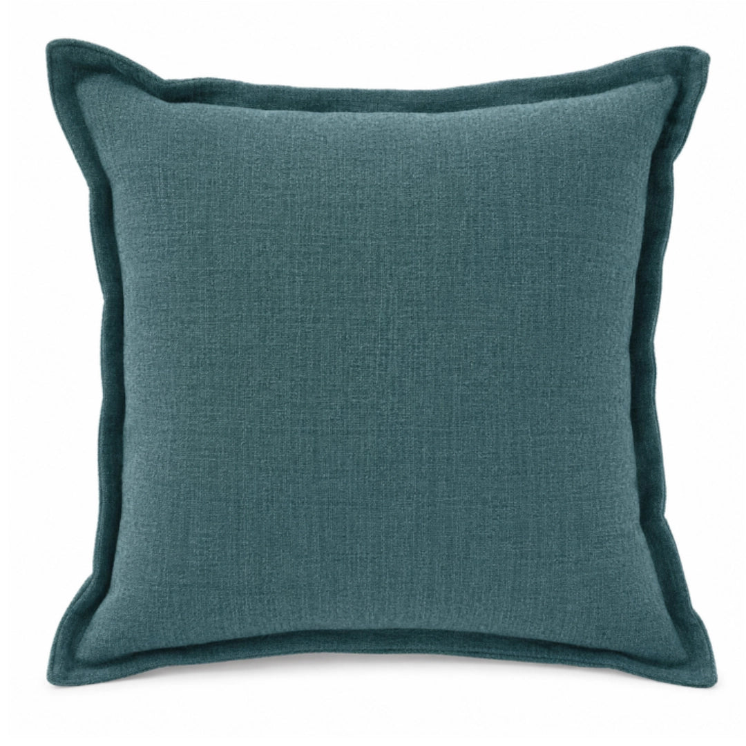 A Green scatter cushion on a white background