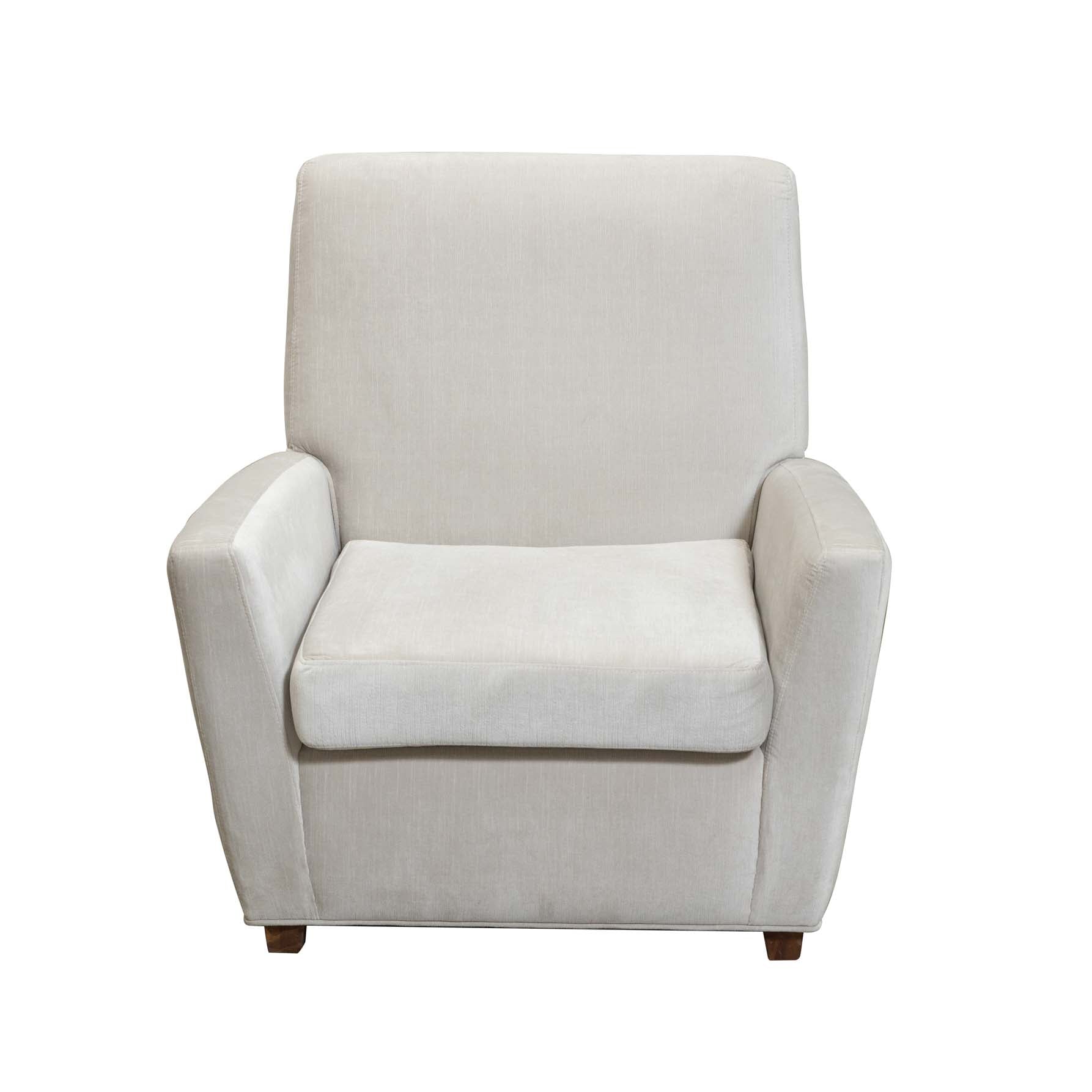 Sophia 1 Seater Fabric Armchair Sofa Light Grey Front View