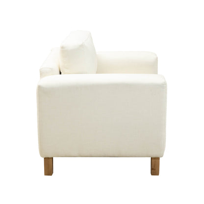 Sophia 1 Seater Leather Armchair Sofa White Side View