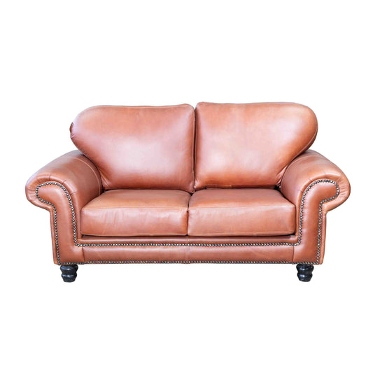 Springbok 2 Seater leather sofa Brown front view