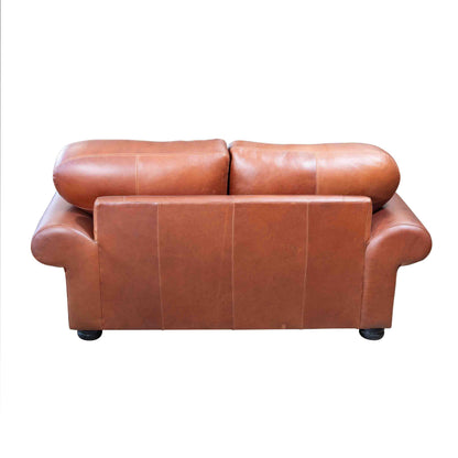 Springbok 2 Seater leather sofa Brown back view