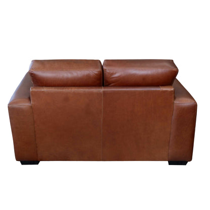 Zimbali 2 Seater sofa brown back view.