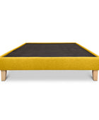 Arrowwood yellow linen Alexis bed base from Pascal Furniture