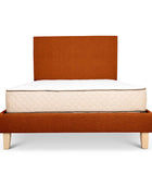 Baked clay linen Alexis bed and plain headboard combo
