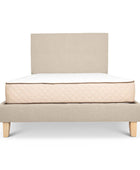 Cream linen Alexis bed and plain headboard combo