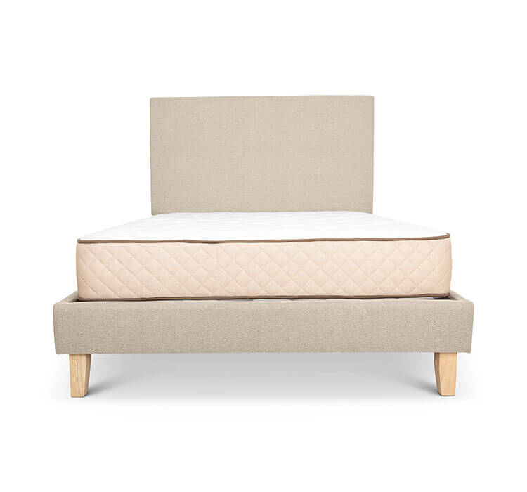 Cream linen Alexis bed and plain headboard combo