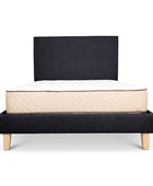 Liquorice linen Alexis bed and plain headboard combo