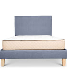 Midnight linen Alexis bed and plain headboard combo