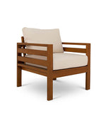 Classic Single Seater Pine Patio Couch (Bull Denim Cushions)