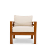 Classic Single Seater Pine Patio Couch (Bull Denim Cushions)