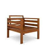 Classic Single Seater Pine Patio Couch (Bull Denim Cushions)