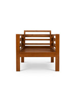 Classic Single Seater Pine Patio Couch (Bull Denim Cushions)