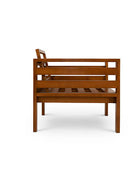 Classic Single Seater Pine Patio Couch (Bull Denim Cushions)
