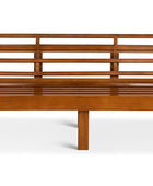 Classic patio three seater mahogany frame front view