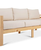 Classic patio three seater couch natural angled view