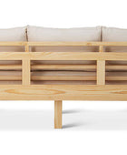 Classic patio three seater couch natural back view
