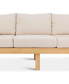 Classic patio three seater couch natural front view