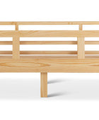 Classic patio three seater natural frame back view