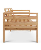 Classic patio three seater natural frame side view