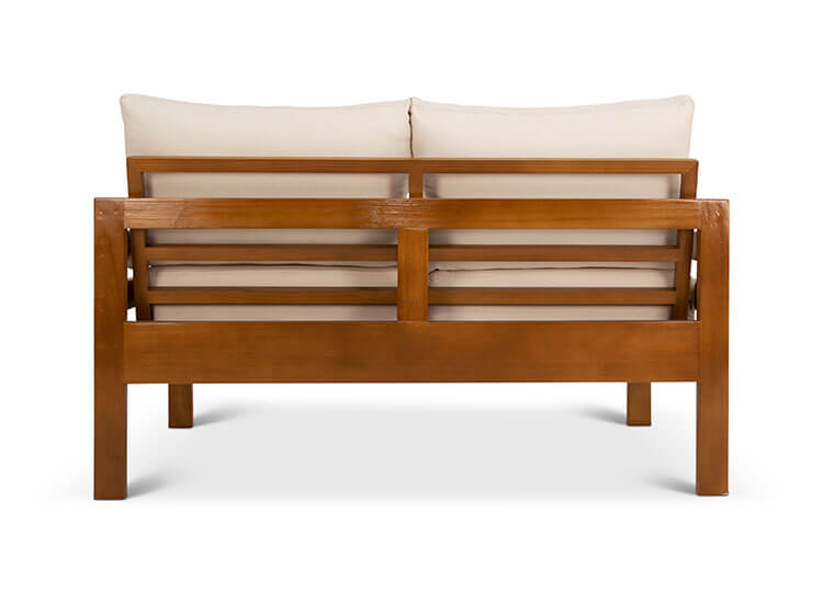 Classic patio two seater couch back view