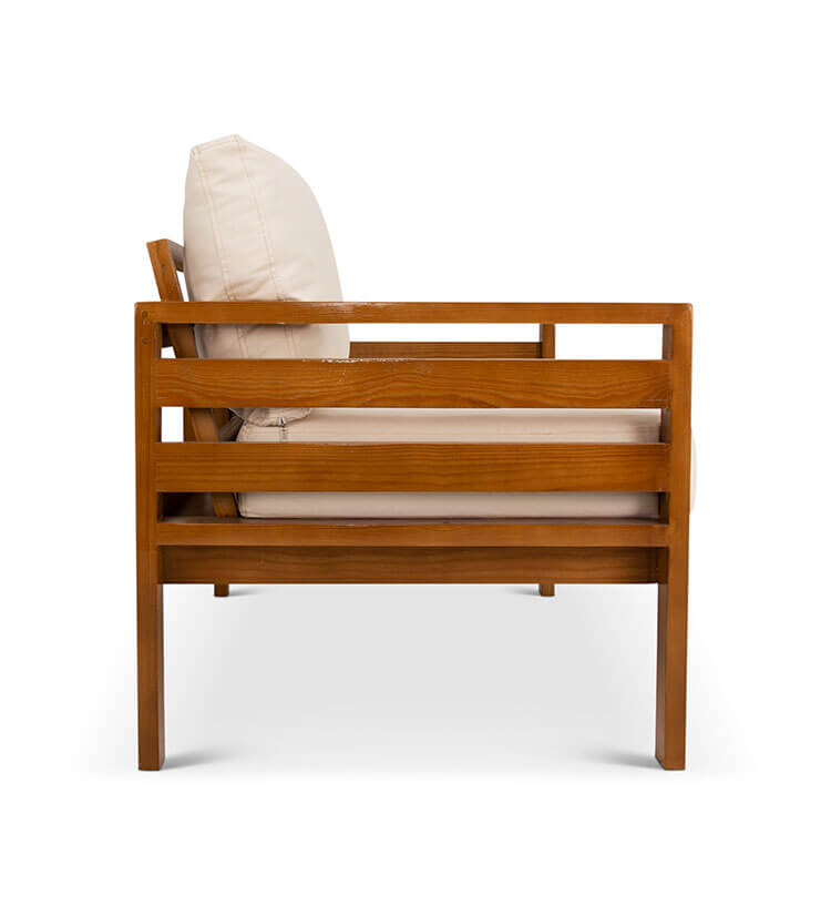 Classic patio two seater couch side view