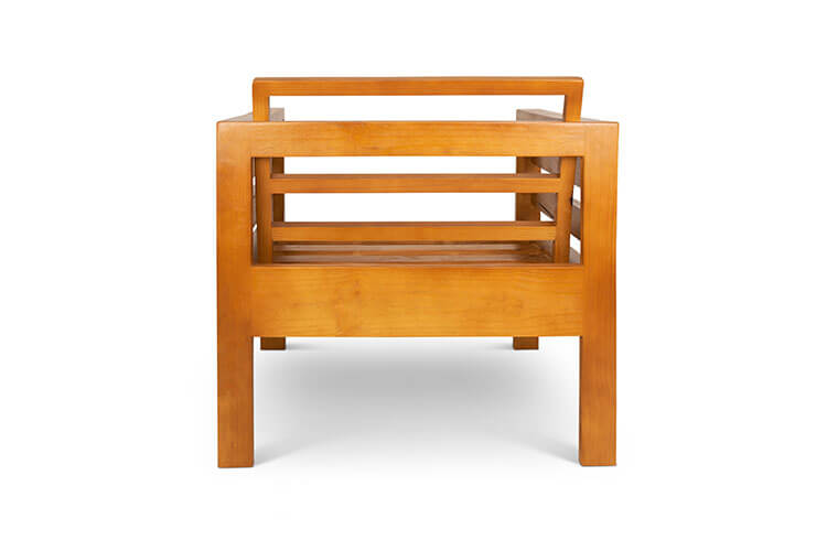Classic Single Seater Pine Patio Couch (Outdoor Canvas Cushions)