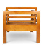 Classic Single Seater Pine Patio Couch (Outdoor Canvas Cushions)