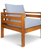 Classic Single Seater Pine Patio Couch (Outdoor Canvas Cushions)