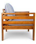 Classic Single Seater Pine Patio Couch (Outdoor Canvas Cushions)