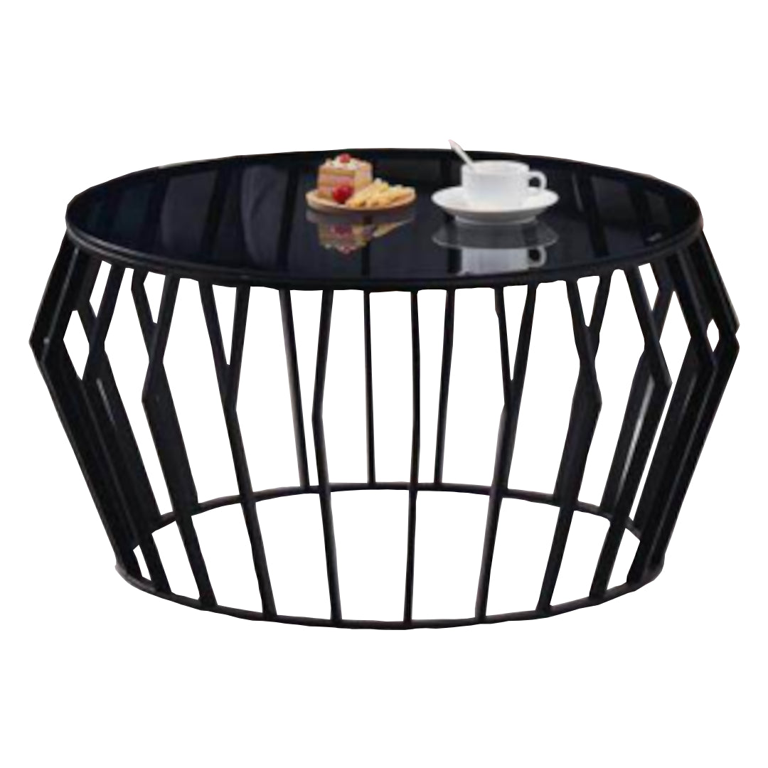 Black Coffee Table with Tempered Glass