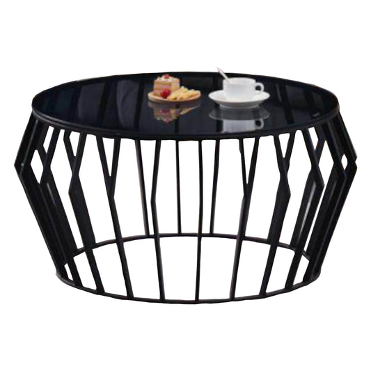 Black Coffee Table with Tempered Glass