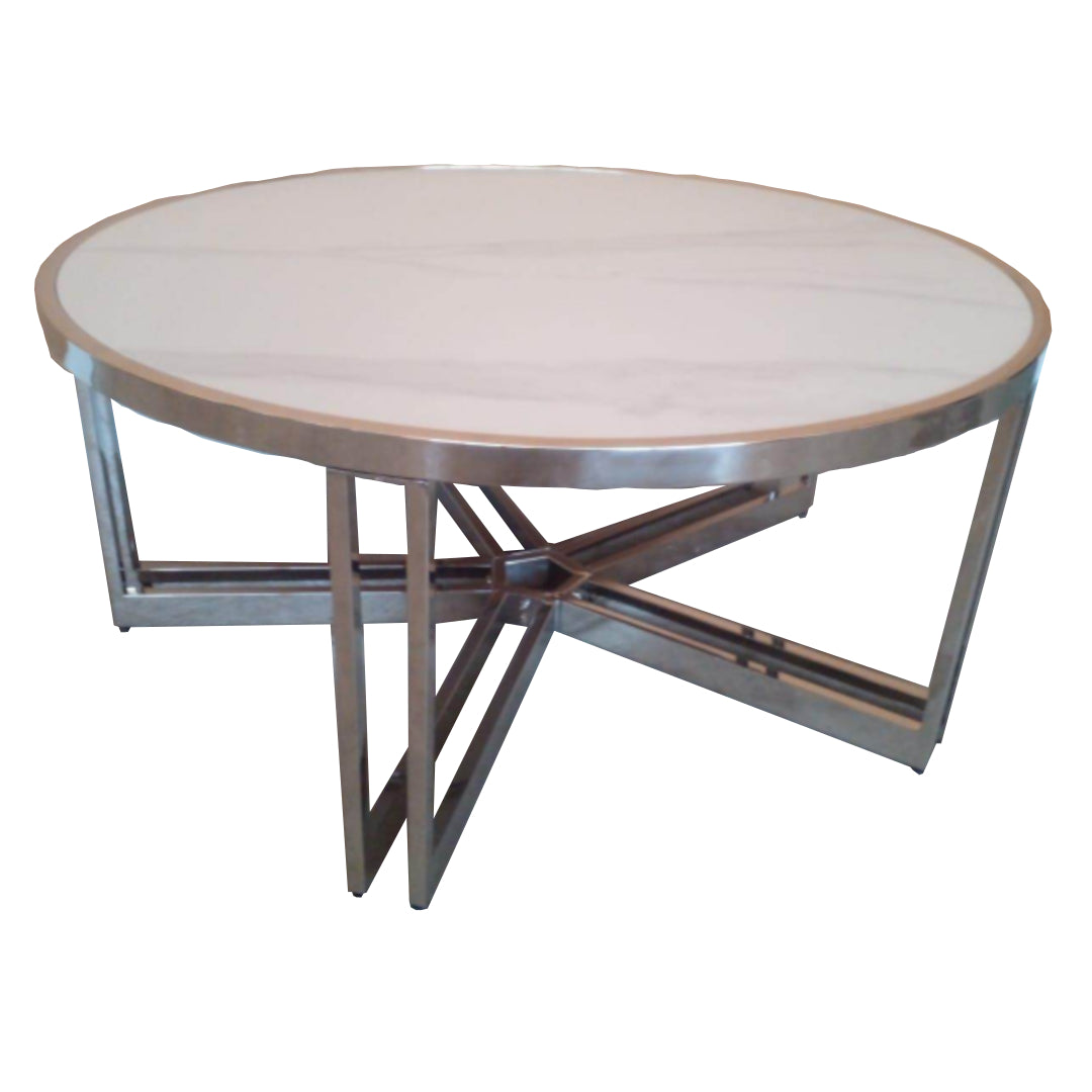 Coffee Table with Sinstered Top and Stainless Steel frame