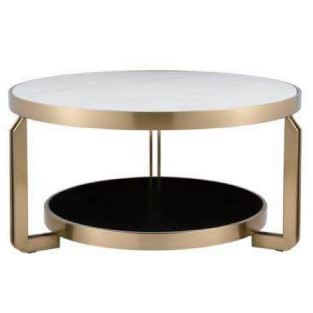 Brushed Champagne Gold Side Table and End Table Combo