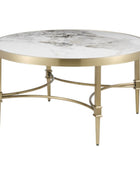 Brushed Champagne Gold Side Table and Coffee Table Combo