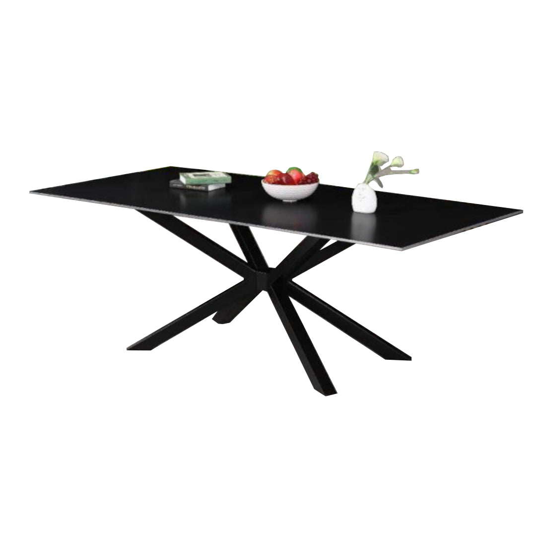 Black Dining Table with Sintered Stone Top