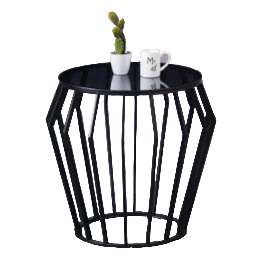Black Side Table with Glass top