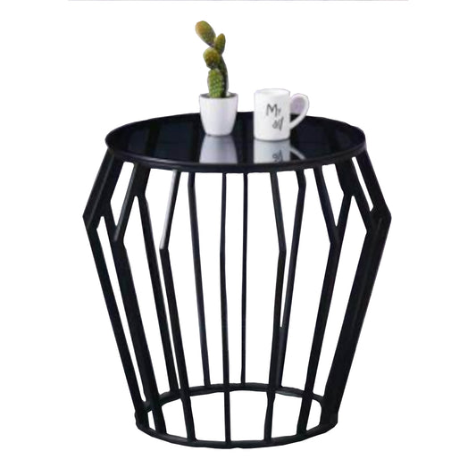 Black Side Table with Glass top