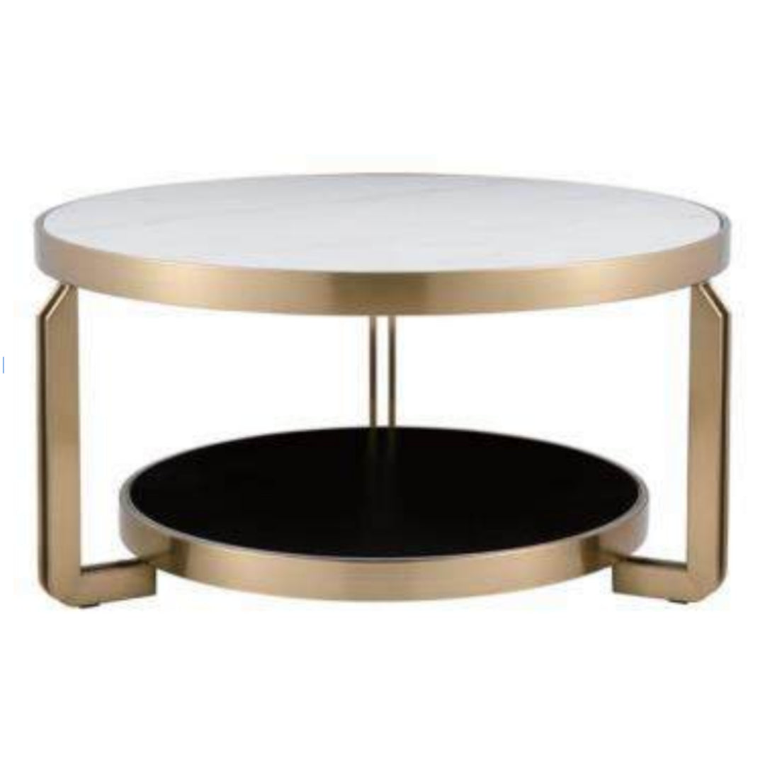 Brushed Champagne Gold Side Table and End Table Combo