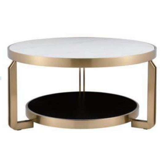 Brushed Champagne Gold Side Table and End Table Combo