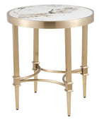 Brushed Champagne Gold Side Table and Coffee Table Combo