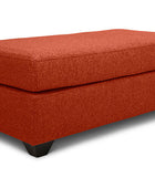 Small Euro ottoman in ginger linen angled view