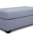 Small Euro ottoman in steel grey linen angled view